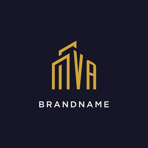 VA initial monogram with building logo design 27135932 Vector Art at ...