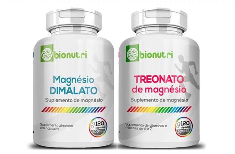 Kit Magnesio Dimalato L Treonato Capsulas Mg Bionutri