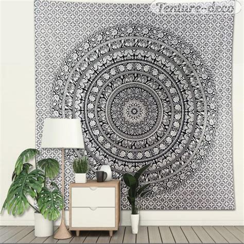 Tenture Murale Mandala Noir Et Blanc Ma Tenture Murale