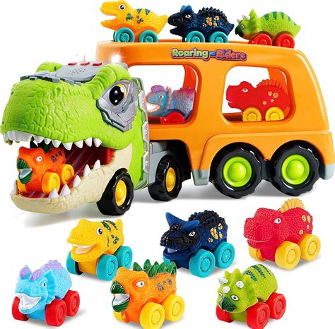 Joyin Mini Camion Trasportatore Di Dinosauri Con Veicoli Giocattolo