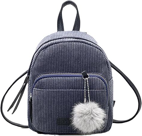 Zoydin Mini sac à dos simple en velours côtelé femme Petit d école Sac