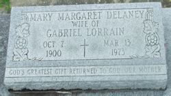 Mary Margaret Delaney Lorrain M Morial Find A Grave