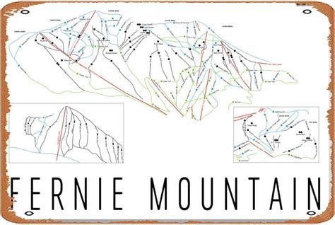 Amazon Vintage Tin Sign Fernie Ski Map Art Fernie British