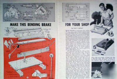 How-to build shop size sheet metal bending brake plans