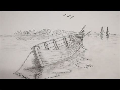 Cara Mudah Lukis Perahu Dimuara Sungai Step By Step How To Draw