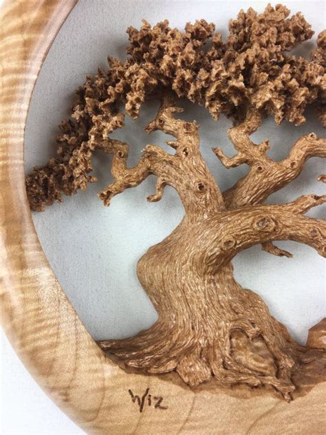 Oak Tree Wood Carving Wall Hanging Wood Home Wall Decor Best Etsy Wood Carving Carving