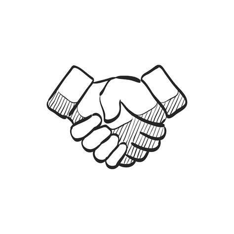 Premium Vector | Hand drawn sketch icon handshake