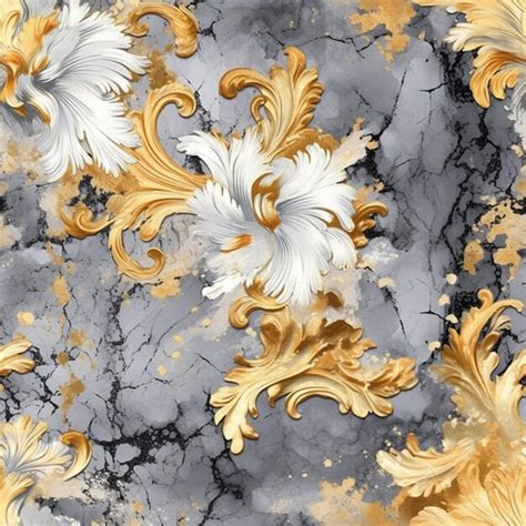 Premium Ai Image A Close Up Of A Marble Wall With Gold And White