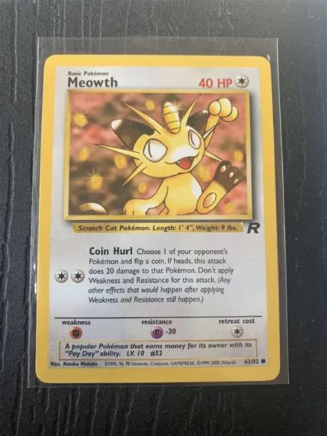 CARTE POKÉMON US Meowth Miaouss 62 82 Wizards Team Rocket EUR 5 00