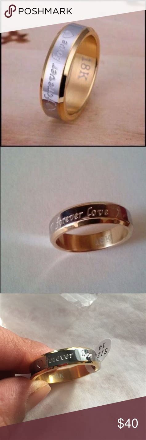 5 18k Gold Plated Forever Love Rings Brand New 18k Gold Plated Forever