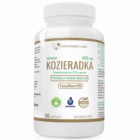 Progress Labs KOZIERADKA Ekstrakt 600mg Fenugreek Poprawa Trawienia