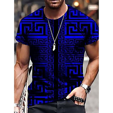 Cheap Mens T Shirt 3d Print Geometric Graphic Prints Print Short Sleeve Daily Tops Casual Joom