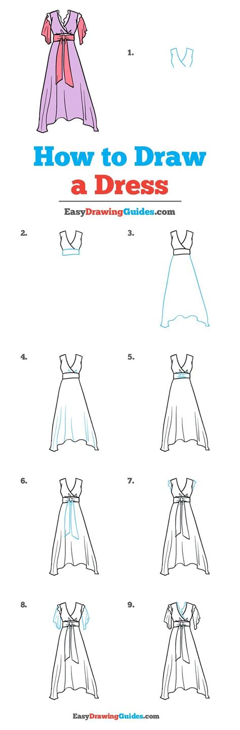 How To Draw Dresses Step By Step For Kids