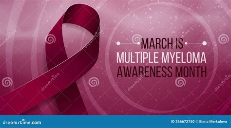 Multiple Myeloma Awareness Month Concept Banner Template With Burgundy