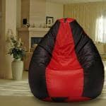 Buy Shira Tear Drop Bean Bag Cover Without Beans Black Red Xl