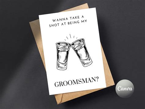 Wanna Take a Shot at Being My Groomsman Card, Printable Best Man ...