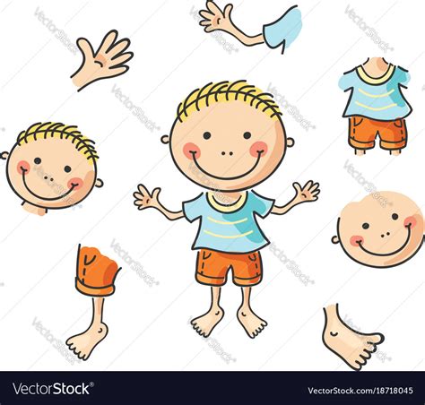 Cartoon body parts Royalty Free Vector Image - VectorStock