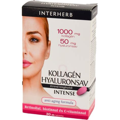 Interherb Kollagén Hyaluronsav Intense 1000 mg tabletta 30 db