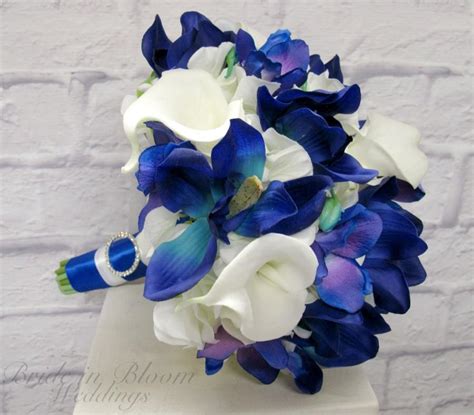 Blue Orchid Calla Lily Wedding Bouquet Brides Bouquet Weddbook