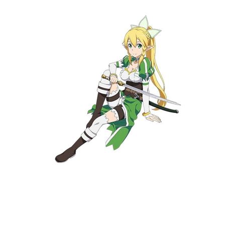 girl blonde hair senos del collar de escisión green eyes highres hair ornament Leafa Sao