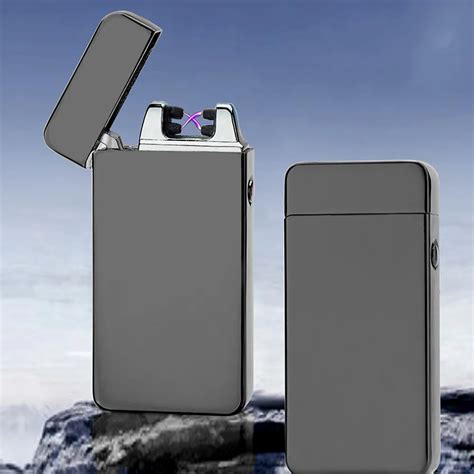 Electronic Cigarette Lighter Pulsed Double Arc Windproof USB Lighter ...