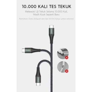 Jual Vivan KPD100S Kabel Data Type C To TypeC Fast Charging PD 3A 60W