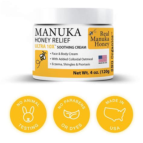 Manuka Honey Eczema Cream 8oz Moisturizing Lotion For Itchy Dry