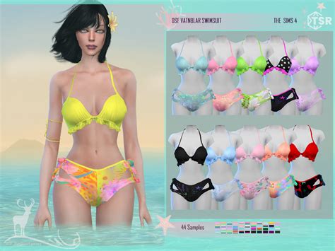 Dansimsfantasy The Sims 4 VATNBLAR SWIMSUIT Emily CC Finds