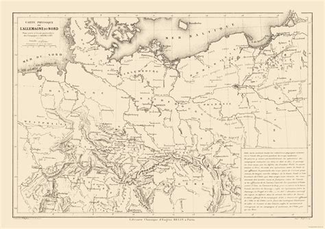 International Map - North Germany - Physical Map - Drioux 1882 - 32.48 ...