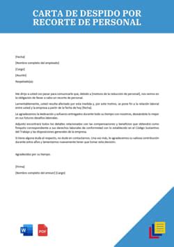 Carta De Despido Laboral Descarga Ejemplos Y Modelos En Pdf