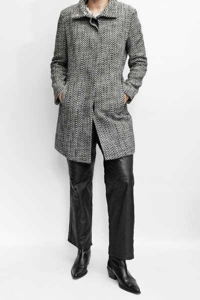 Hugo Boss Houndstooth Wool Blend Coat