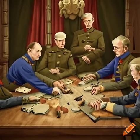 World War I Leaders Playing Clue Game On Craiyon