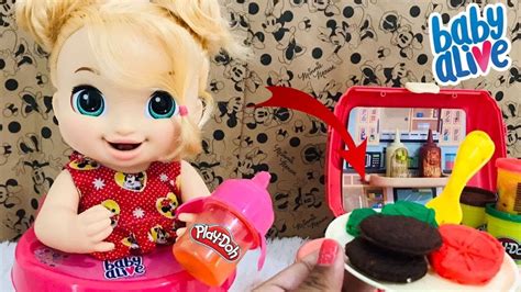 Baby Alive Lulu Comendo Comidinha D Massinha D Modelar Playdoh