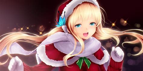 Wallpaper 1920x960 Px Blonde Hair Blue Eyes Boku Cait Christmas