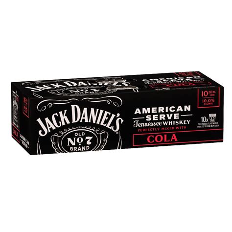 JACK DANIEL S AMERICAN SERVE COLA 250ML 10PACK CANS