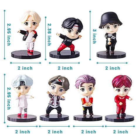 Buy 7PCS BTS Cake Topper Figurines Characters Set Of Action Figure Toys