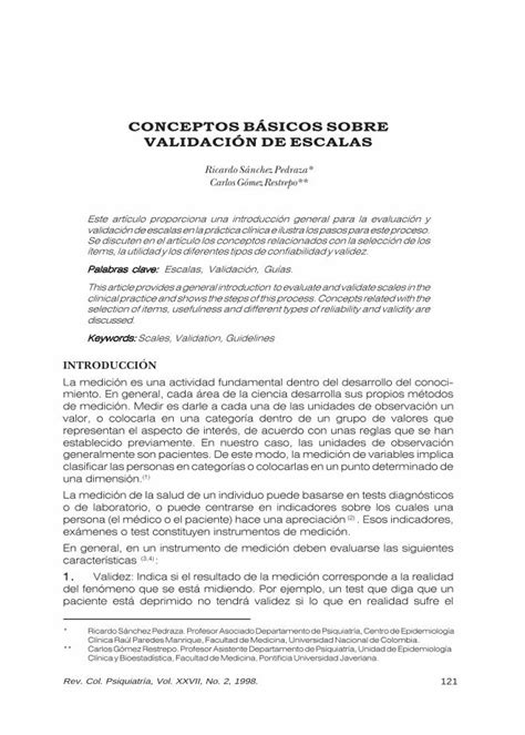 PDF CONCEPTOS B SICOS SOBRE VALIDACIÓN DE ESCALASpsiquiatria org co