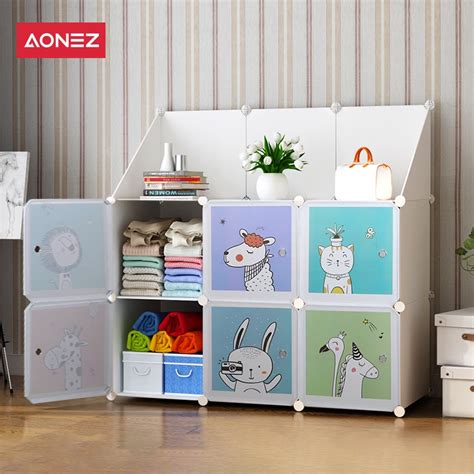 Jual Aonez Lemari Plastik Lemari Pakaian Anak Wardrobe 6 Muka 6 Slot