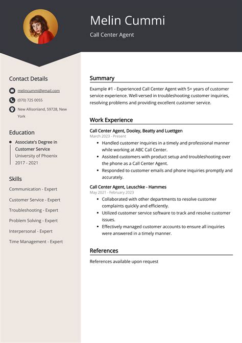 Call Center Resume Sample Call Center Representative Resume And Guide