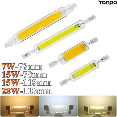 Dimmable R7s Led Glass Tube Light Ceramic Cob Bulbs 7w 15w 28w 78mm