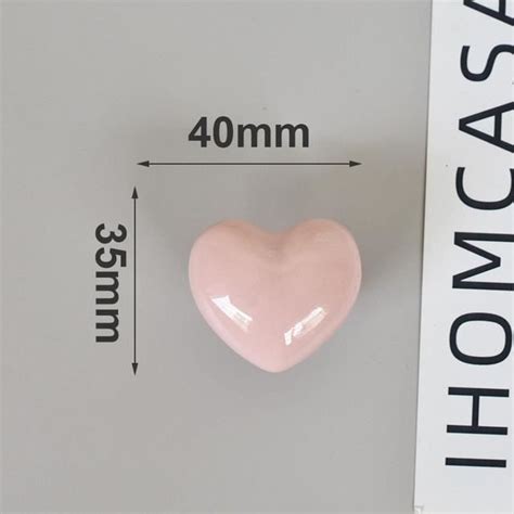 POIGNEE Pink heart Poignée De Meuble En Céramique Pour Chambre D