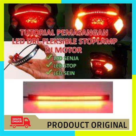 Lampu Rem Dan Sein LED Strip Indikator Sepeda Motor 1 PC Flexible Brake