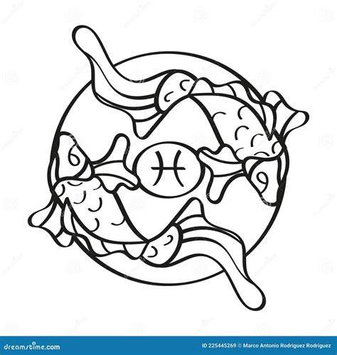 Outline Zodiac Sign Aquarius Astrological Symbol Vector Illustration