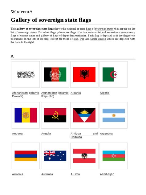 Gallery of Sovereign State Flags | PDF | Flag | Wikipedia
