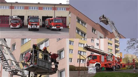 Brand im Block Einsatzübung Ausrücken Löschzug Feuerwehr Bydgoszcz