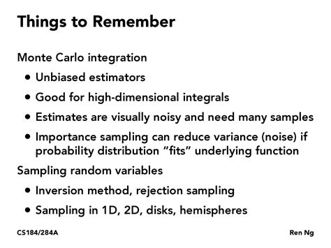 CS184/284A: Lecture 12: Monte Carlo Integration