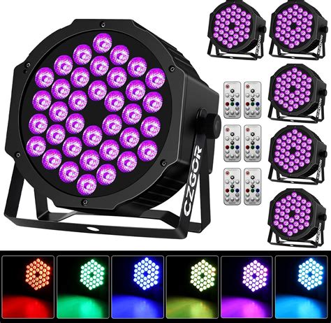 Paquete De 6 Luces LED De Escenario 36 Luces LED RGB 3 En 1 Luces De