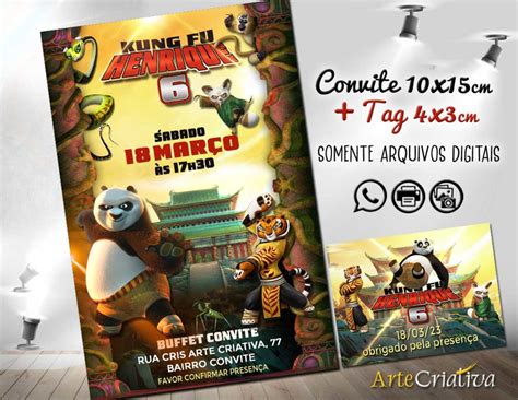 Convite Digital C Tag Kung Fu Panda Elo Produtos Especiais