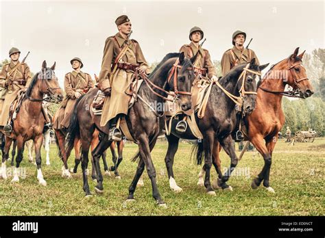 Polish Cavalry Ride Their Horses During Wwii Battle Of Lomianki