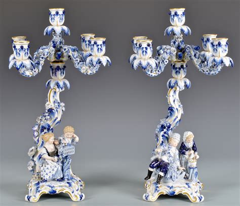 Lot Pair Meissen Candelabra Case Auctions